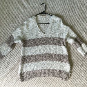 Brown and cream knitted sweater
